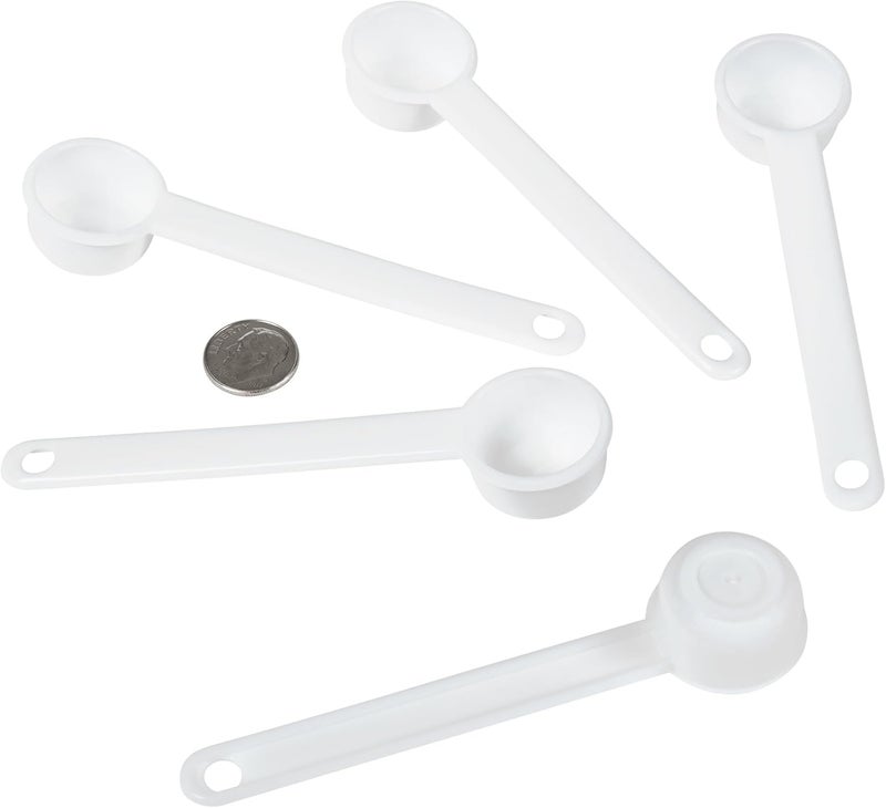 HeroScoops.com 5 mL (1 Teaspoon) Plastic Measuring Scoops –1 TSP HeroScoops, Food-Grade Portion Spoons for Kitchen, Baking, Supplements, and Dry Ingredients (5 Count) - Image 1